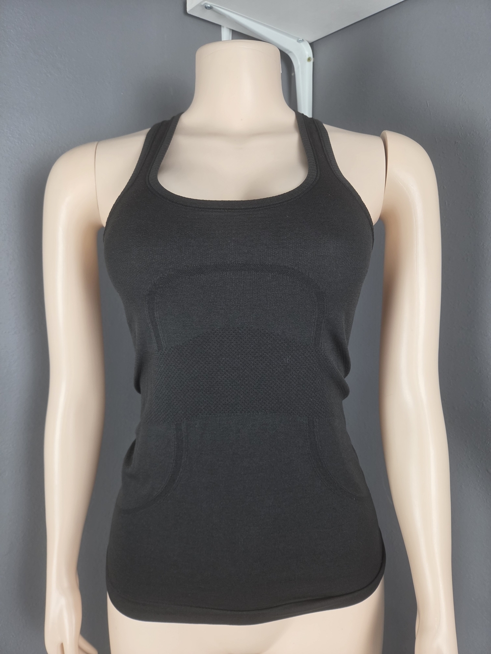 lululemon athletica Black Seamless Racerback Tank Top with Reflective Logo